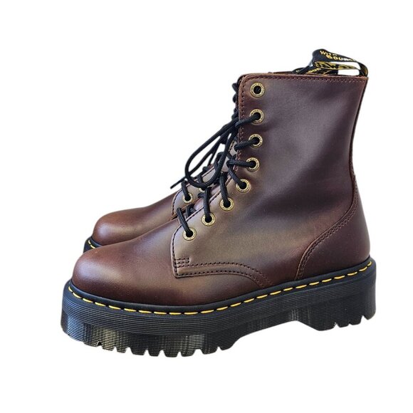 Dr. Martens Womens Jadon Classic Pull Up Boots, Leather, Dark Brown, Size 10 - Picture 6 of 8